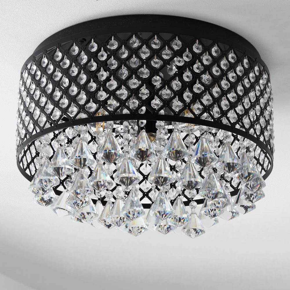 商品JONATHAN Y|Evelyn 17" 3-Light Crystal Drops/Metal,价格¥1278,第4张图片详细描述