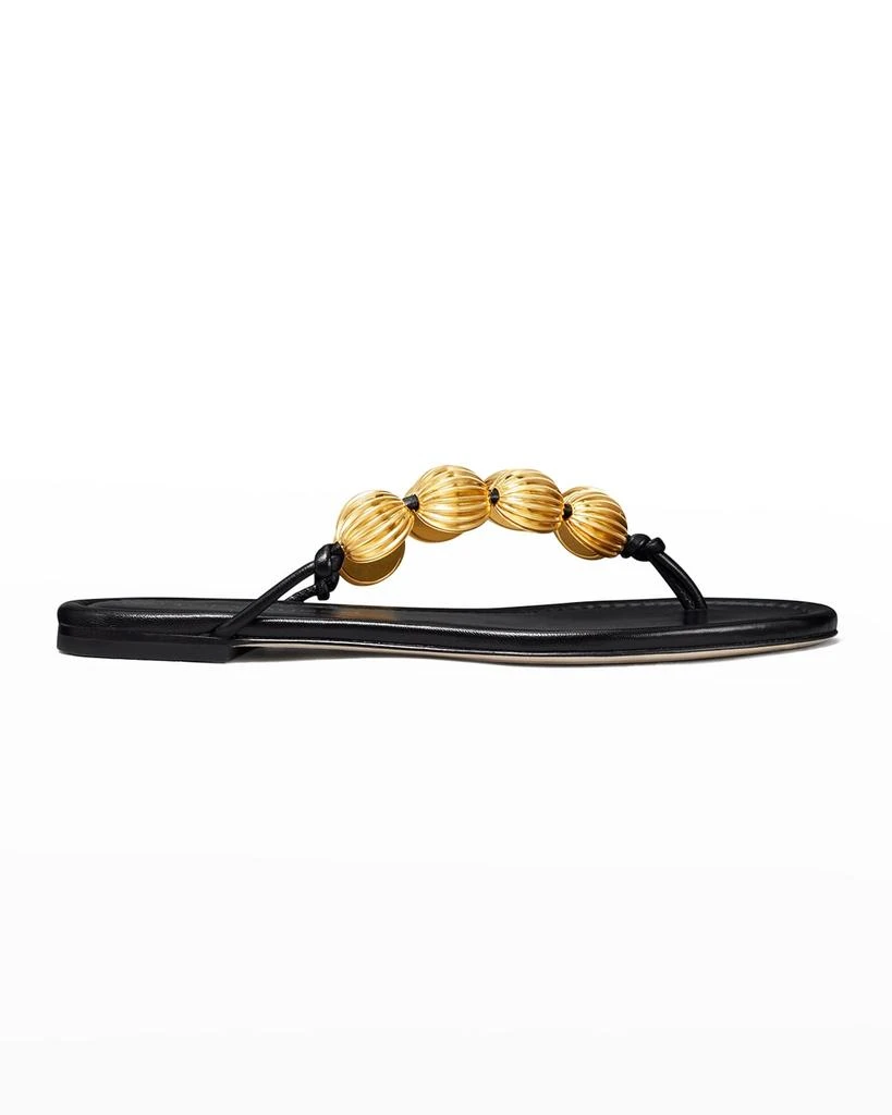 商品Tory Burch|Capri Beaded Leather Thong Sandals,价格¥904,第1张图片