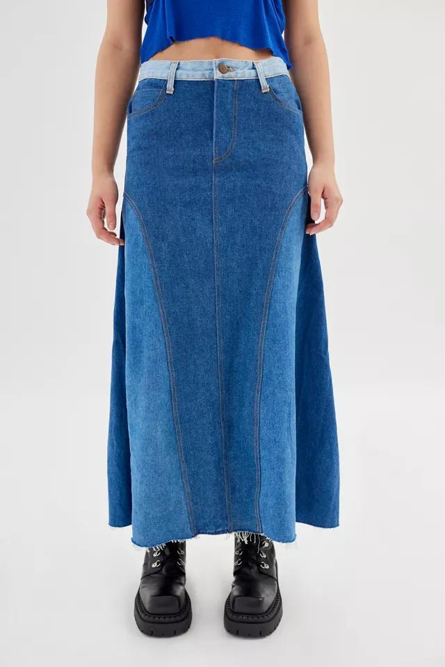 商品Urban Renewal|Urban Renewal Remade Denim Ruffle Maxi Skirt,价格¥1408,第4张图片详细描述