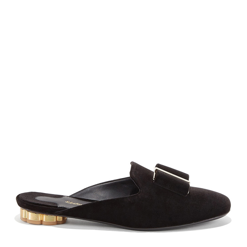 商品Salvatore Ferragamo|Salvatore Ferragamo 菲拉格慕 女士黑色拖鞋 01-M949-680205,价格¥2845,第1张图片