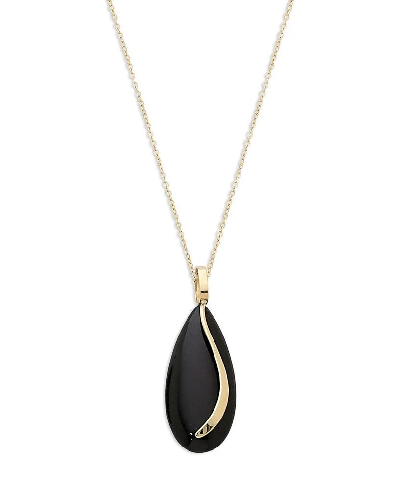 商品Bloomingdale's|14K Yellow Gold Onyx Almond Pendant Necklace, 18" - Exclusive,价格¥4648,第1张图片