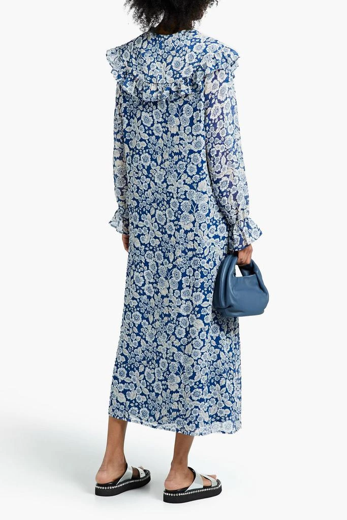 商品SAMSØE Φ SAMSØE|Jytta ruffle-trimmed floral-print crepon midi dress,价格¥840,第1张图片