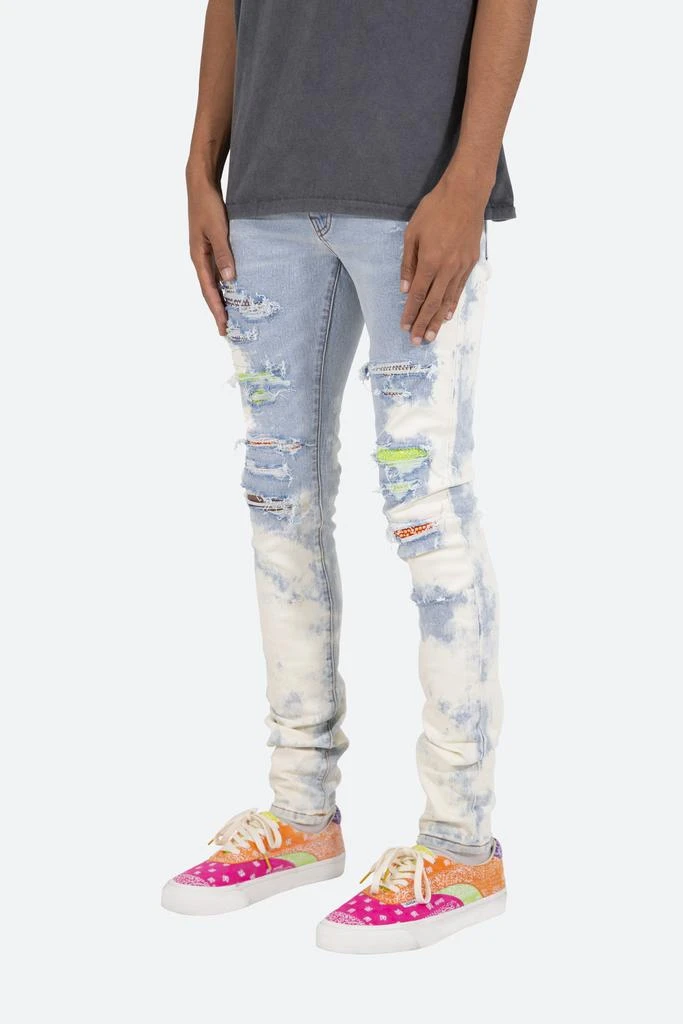 商品MNML|X409 Rhinestone Skinny Denim - Blue,价格¥256,第3张图片详细描述