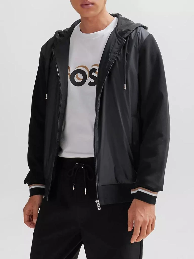 商品Hugo Boss|Mixed-Material Zip-Up Hoodie,价格¥2566,第3张图片详细描述