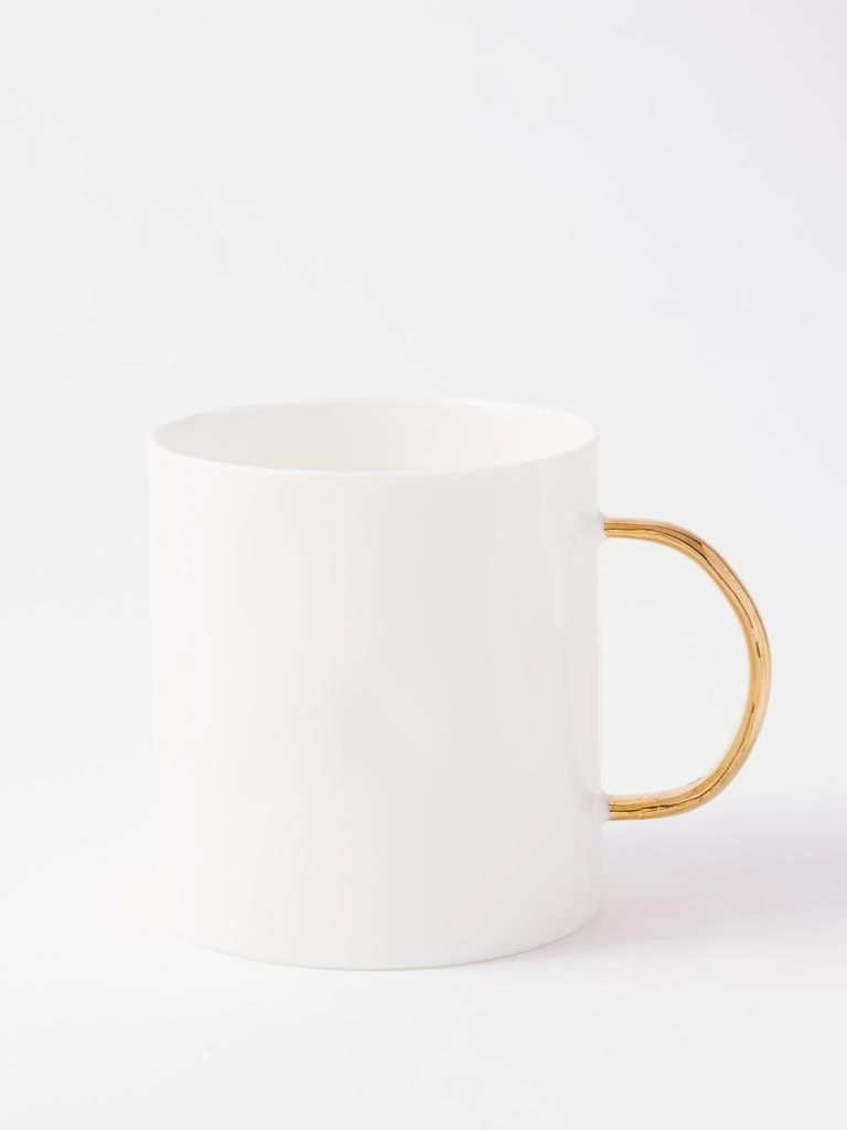 Set of four 7oz painted-handle fine china mugs 商品