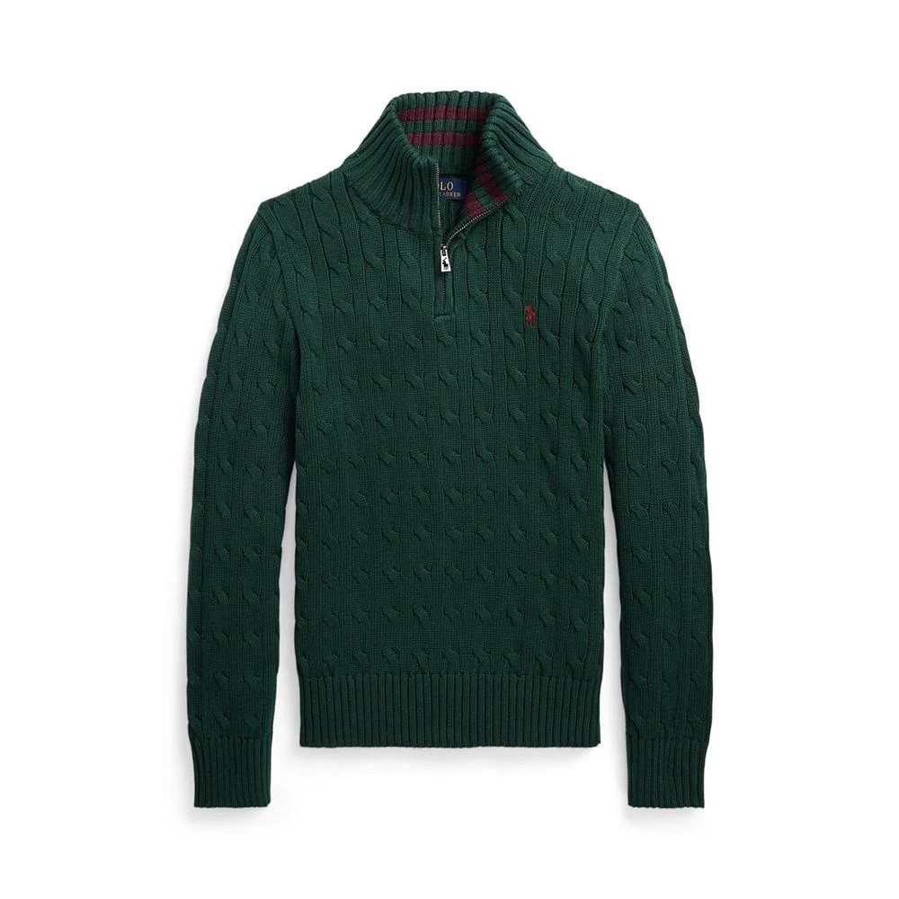 商品Ralph Lauren|Big Boys Cable-Knit Cotton Quarter-Zip Sweater,价格¥451,第1张图片