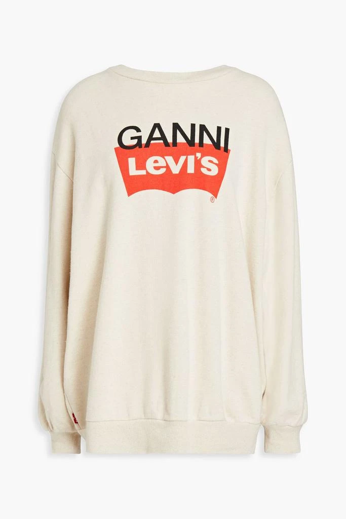 商品Ganni|Logo-print French cotton-blend terry sweatshirt,价格¥438,第1张图片