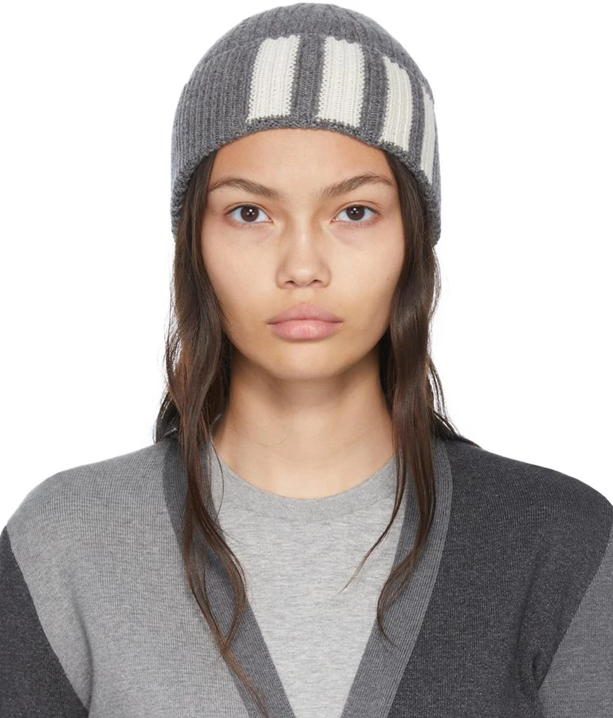 商品Thom Browne|Gray Cashmere 4-Bar Beanie,价格¥2199,第1张图片