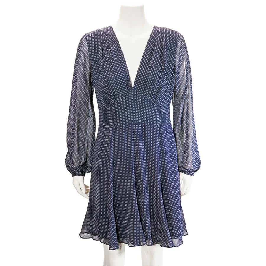 商品Ralph Lauren|Ladies Blue Long Sleeve Crepe Dress,价格¥459,第1张图片