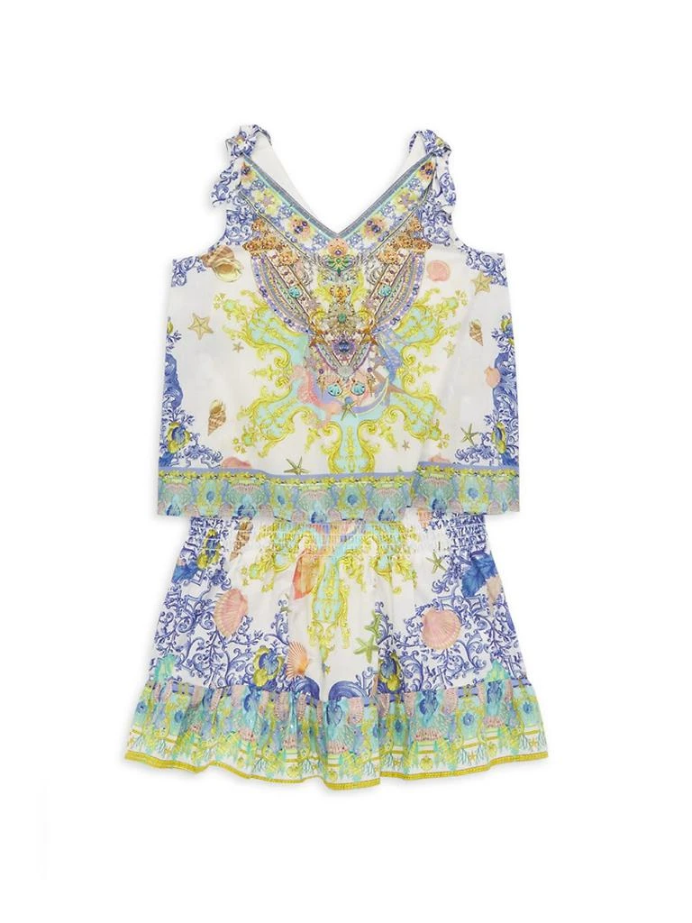 商品Camilla|Little Girl's & Girl's Seashell Print Tie-Shoulder Top,价格¥803,第2张图片详细描述