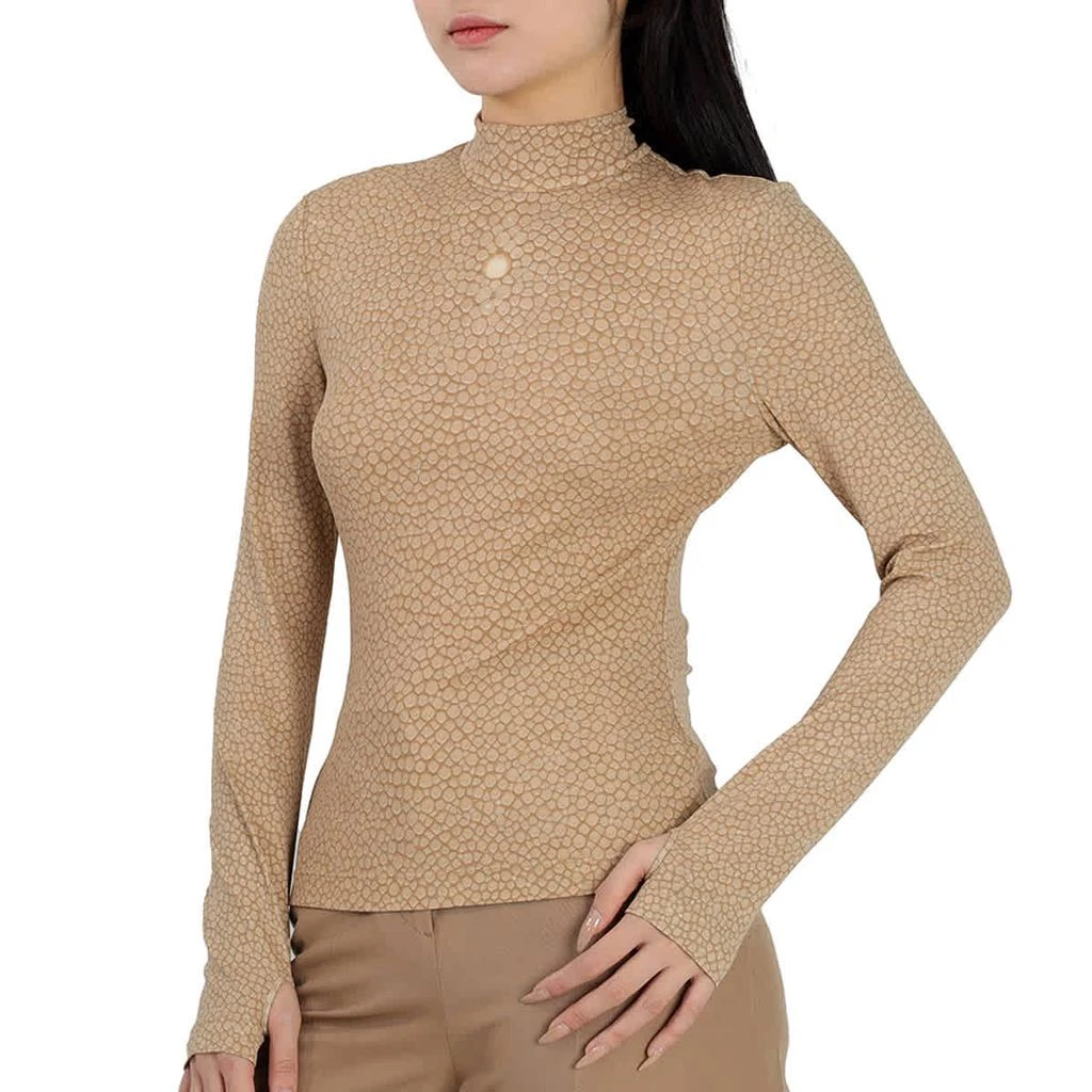 商品Burberry|Burberry Beige Fish Scale Stretch Turtleneck, Size Large,价格¥2889,第2张图片详细描述