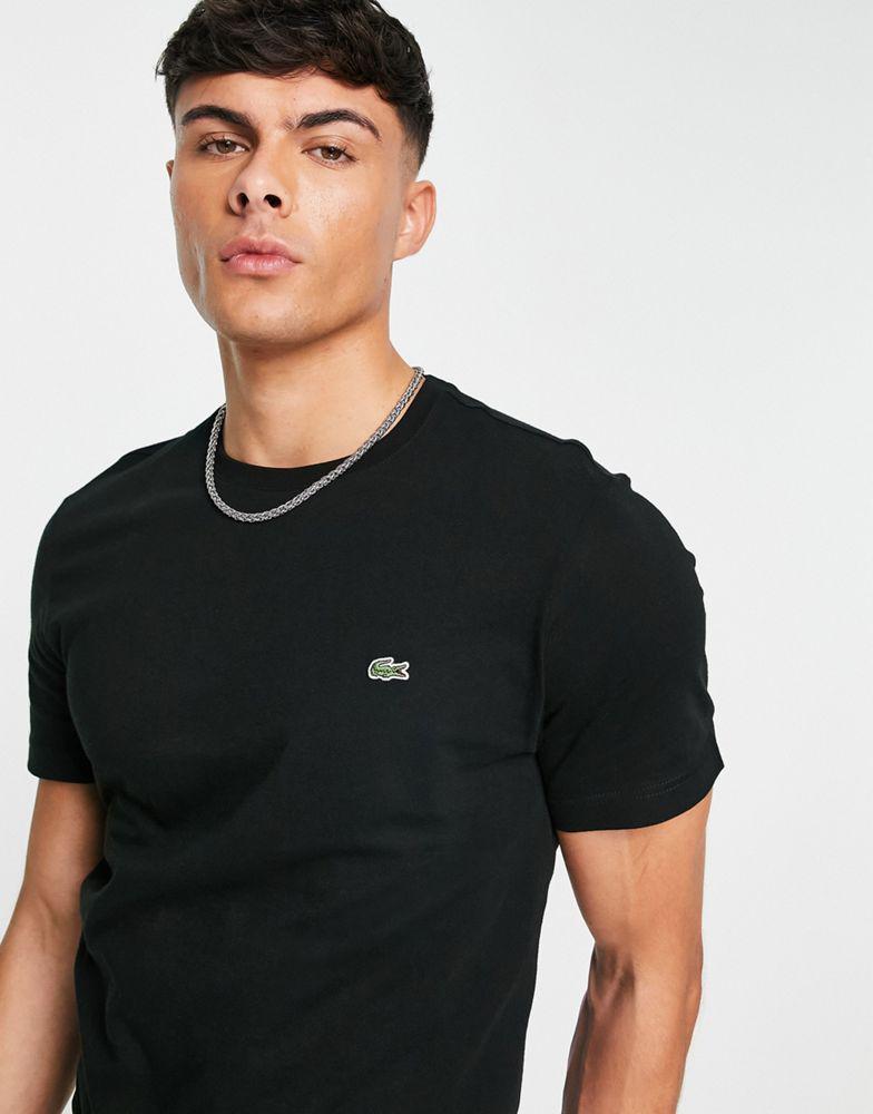 Lacoste t-shirt with croc in black商品第1张图片规格展示