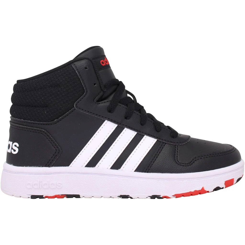 商品Adidas|Adidas Hoops Mid 2.0 Core Black / Cloud White / Vivid Red  H01063 Grade-School,价格¥286,第1张图片