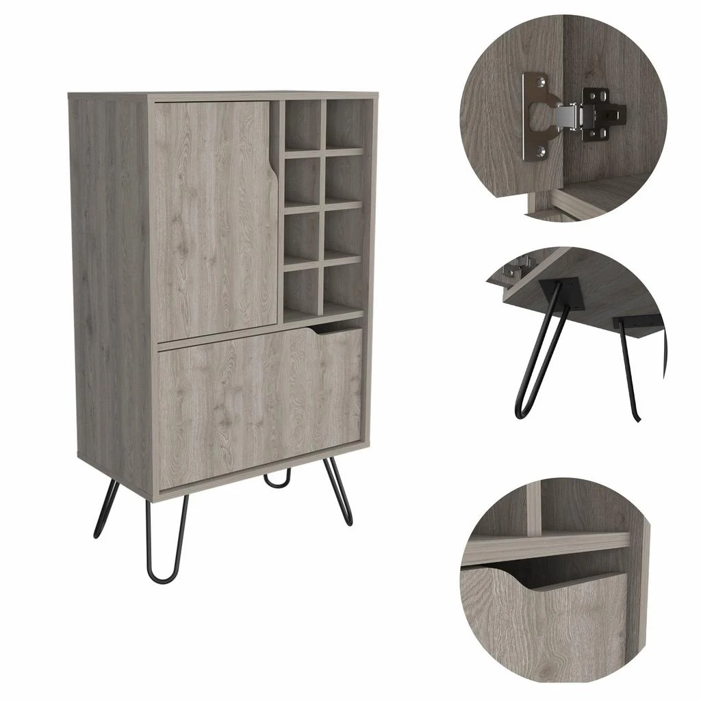 商品Homezia|Light Gray Bar Cabinet with Two Door Panels,价格¥1929,第2张图片详细描述