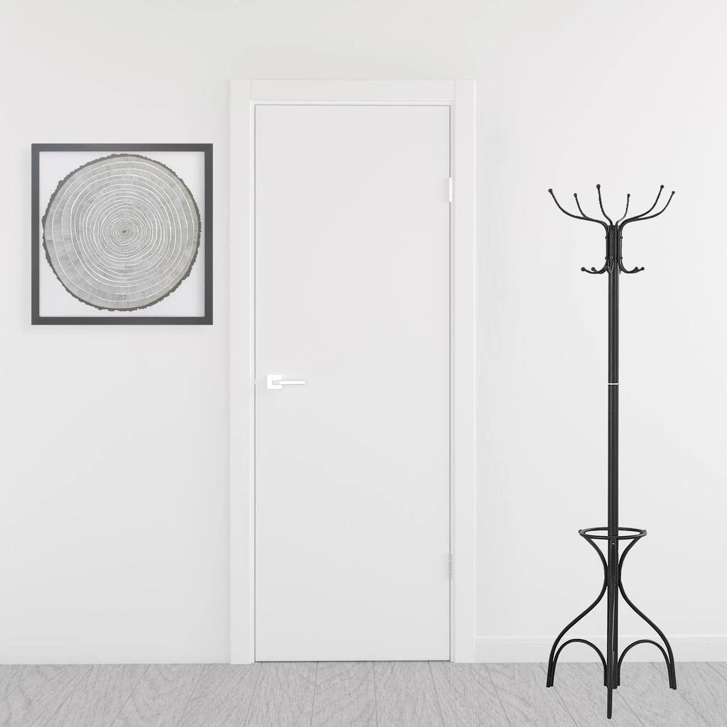 商品Homezia|18" X 18" X 70" Black  Metal  Coat Rack,价格¥713,第2张图片详细描述