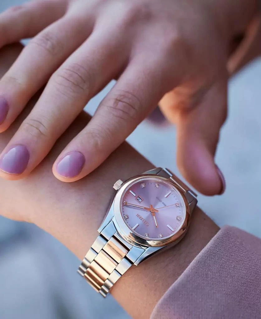 商品Citizen|Eco-Drive Women's Sport Luxury Diamond Accent Two Tone Stainless Steel Bracelet Watch 33mm,价格¥2844,第3张图片详细描述