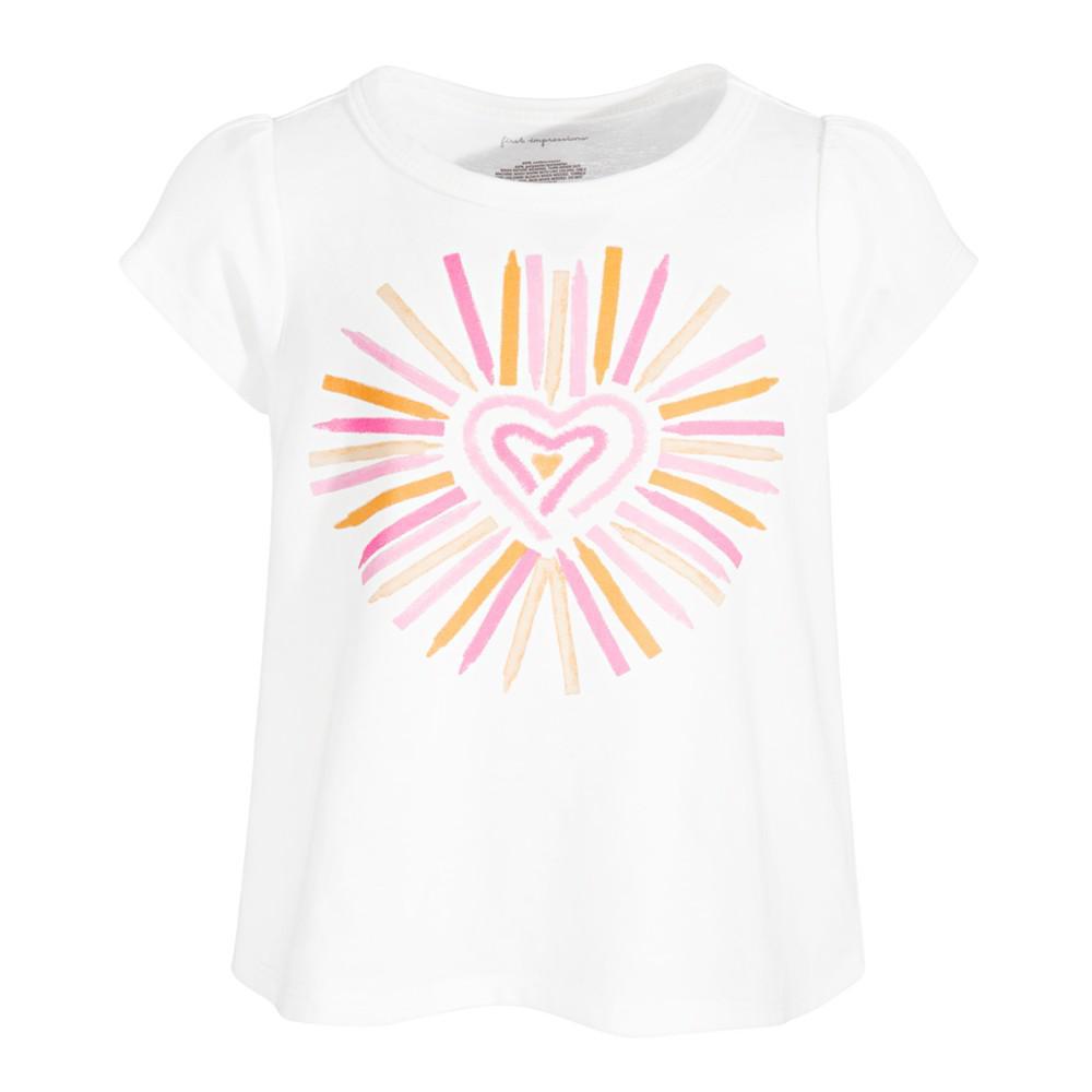 商品First Impressions|Baby Girls Crayon Heart T-Shirt, Created for Macy's,价格¥53,第1张图片