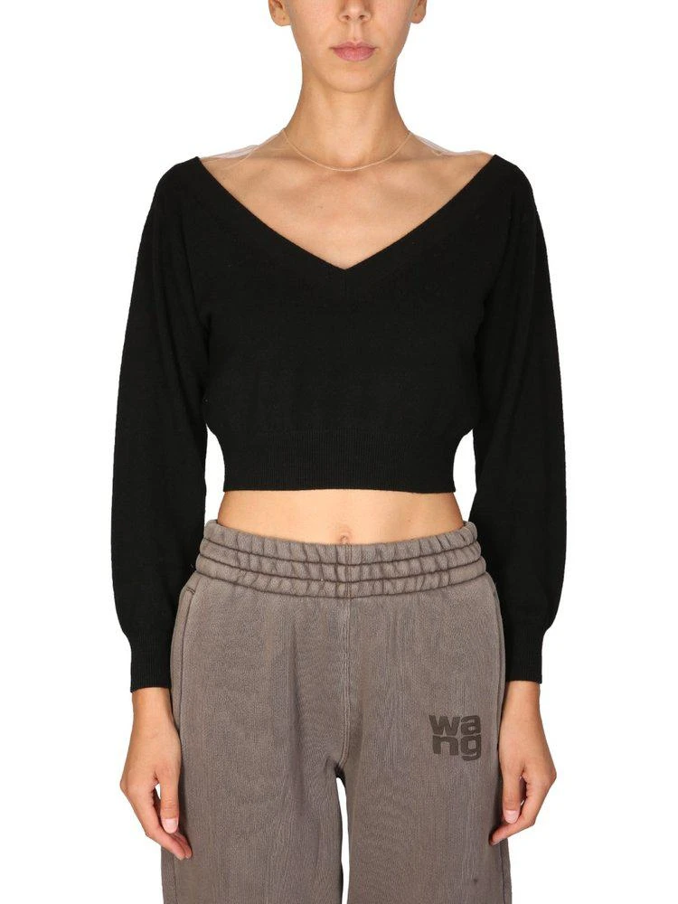 商品Alexander Wang|Alexander Wang V-Neck Cropped Sweater,价格¥3005,第1张图片