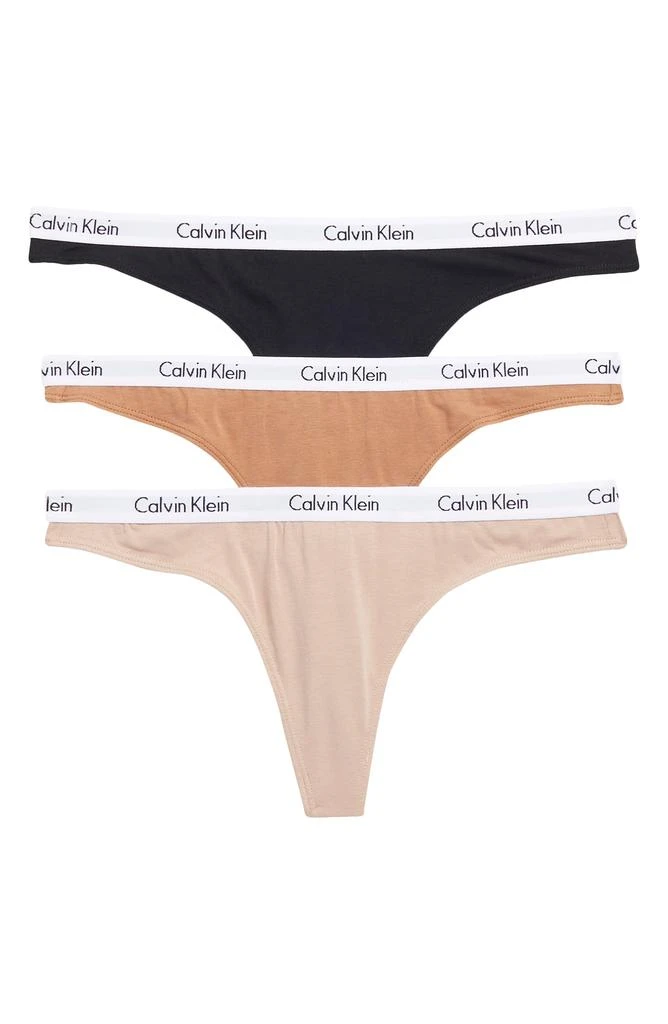 商品Calvin Klein|Logo Assorted Thongs - Pack of 3,价格¥149,第1张图片