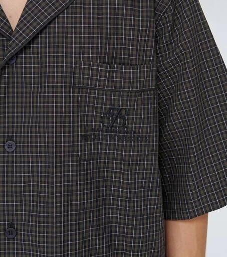 商品Balenciaga|格纹短袖睡衣式衬衫,价格¥4837,第5张图片详细描述