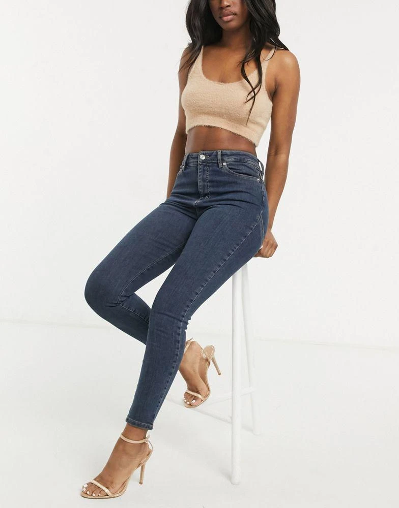 商品ASOS|ASOS DESIGN high rise 'Lift and Contour' skinny jeans in darkwash,价格¥123,第1张图片