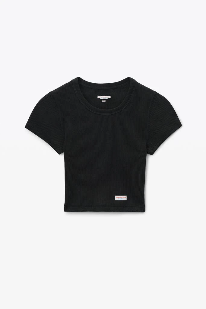 商品Alexander Wang|Cropped Short-Sleeve Tee in Ribbed Cotton Jersey,价格¥305,第2张图片详细描述