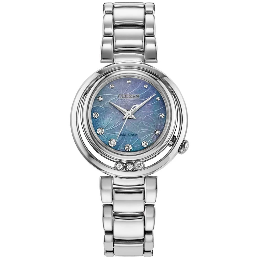 商品Citizen|Eco-Drive Women's Arcly Diamond (1/10 ct. t.w.) Stainless Steel Bracelet Watch 30mm,价格¥6979,第1张图片
