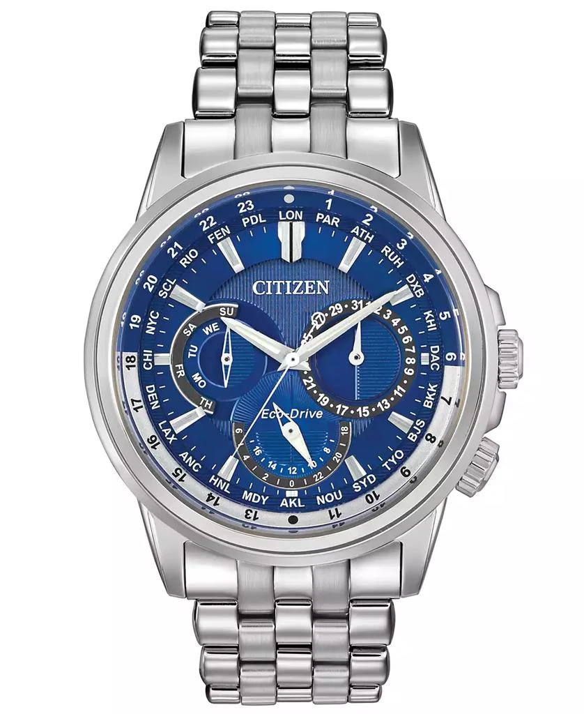 商品Citizen|Men's Eco-Drive Calendrier Stainless Steel Bracelet Watch 44mm BU2021-51L,价格¥4085,第1张图片