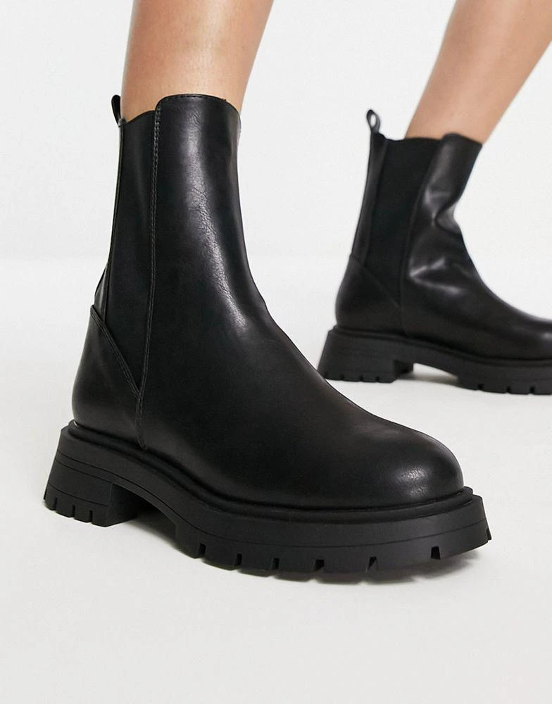 商品ASOS|ASOS DESIGN Alfie chunky chelsea boots in black,价格¥310,第2张图片详细描述