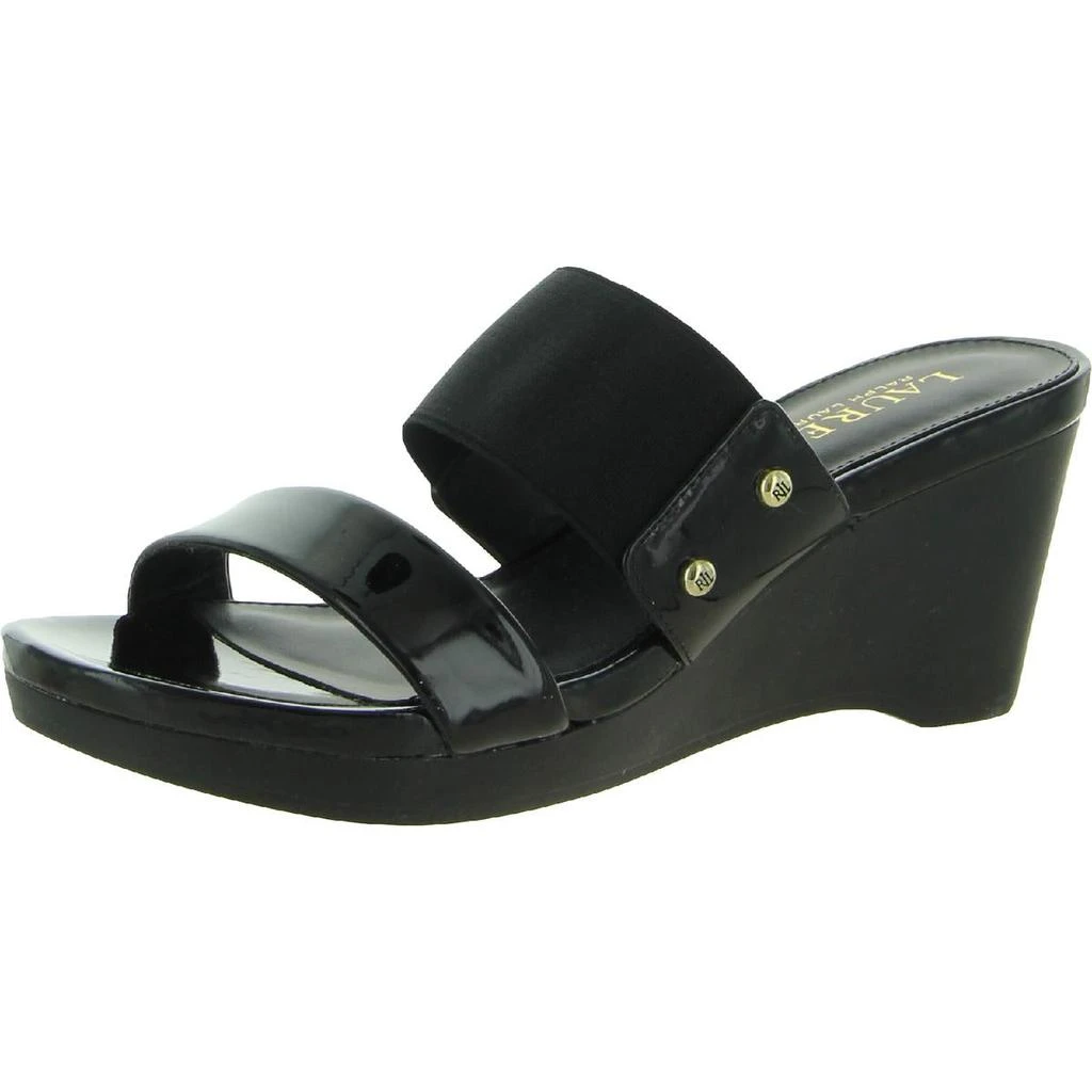 商品Ralph Lauren|Lauren Ralph Lauren Womens Rhianna Leather Stretch Wedge Sandals,价格¥261,第1张图片