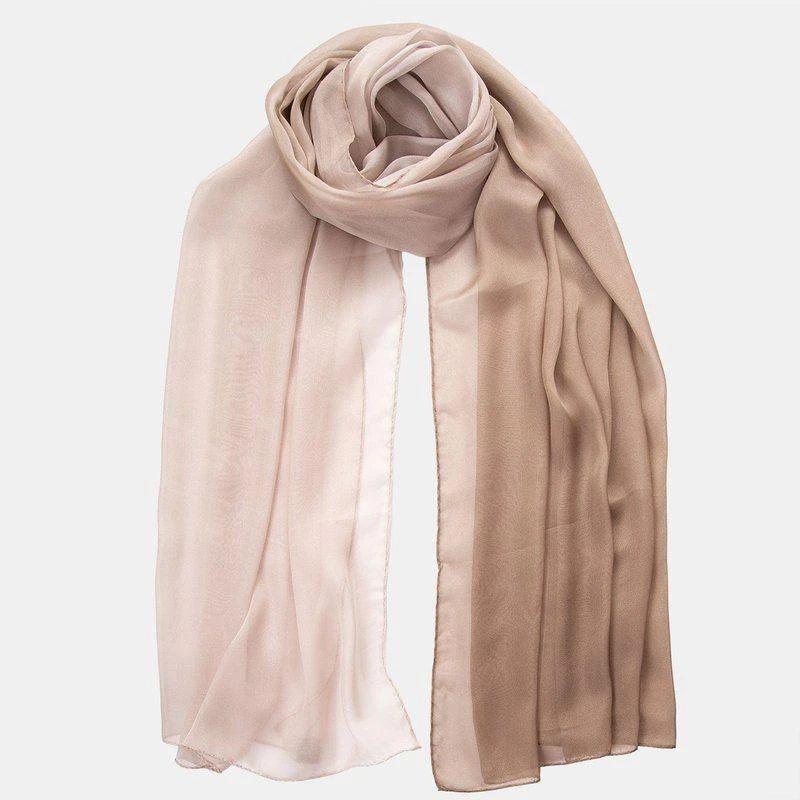 商品Elizabetta|Claudia Silk Scarf/Shawl Beige Ombre,价格¥944,第1张图片
