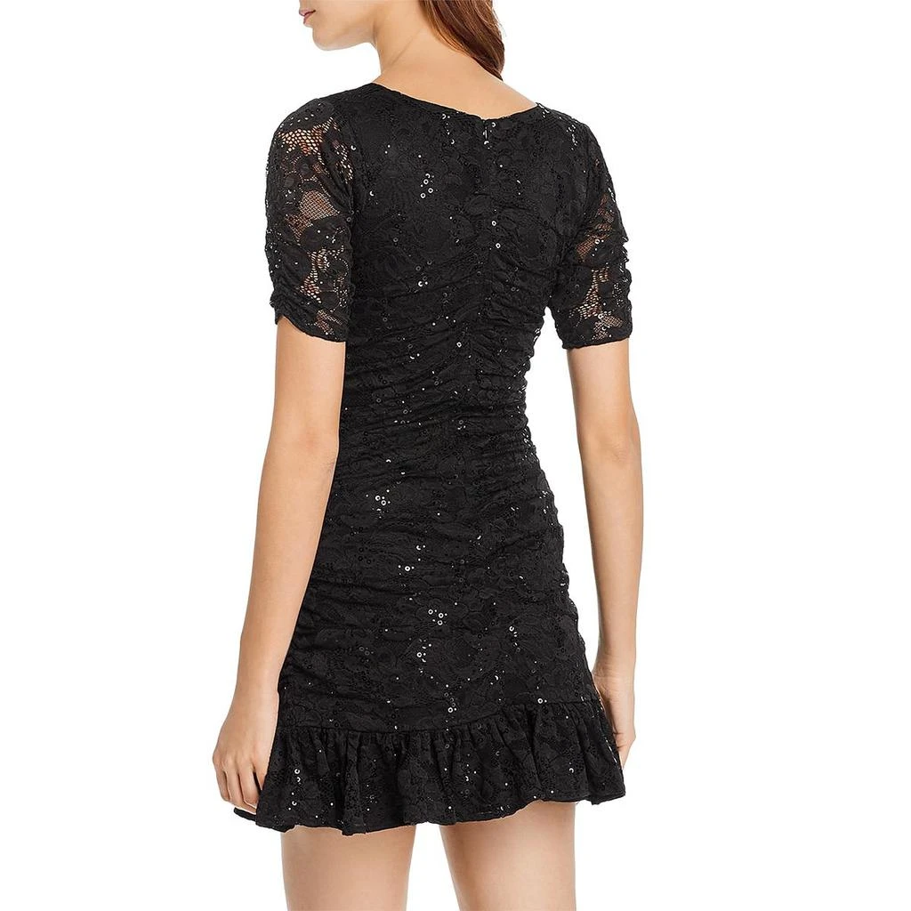 商品AQUA|Aqua Womens Lace Ruffled Cocktail Dress,价格¥115,第2张图片详细描述