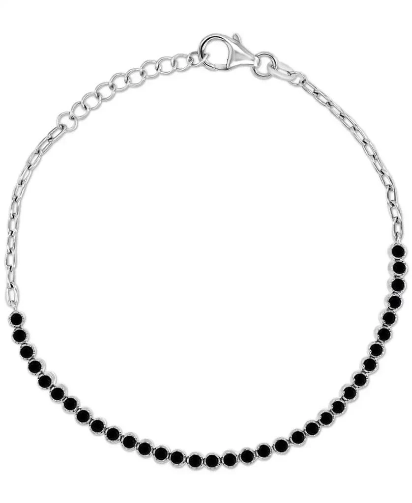 商品Macy's|Black Spinel Half Tennis Bracelet (1-5/8 ct. t.w.) in Sterling Silver,价格¥171,第1张图片