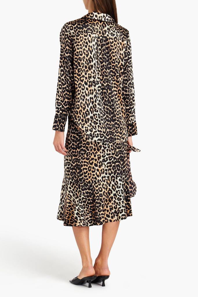 Leopard-print stretch-silk satin blouse商品第3张图片规格展示