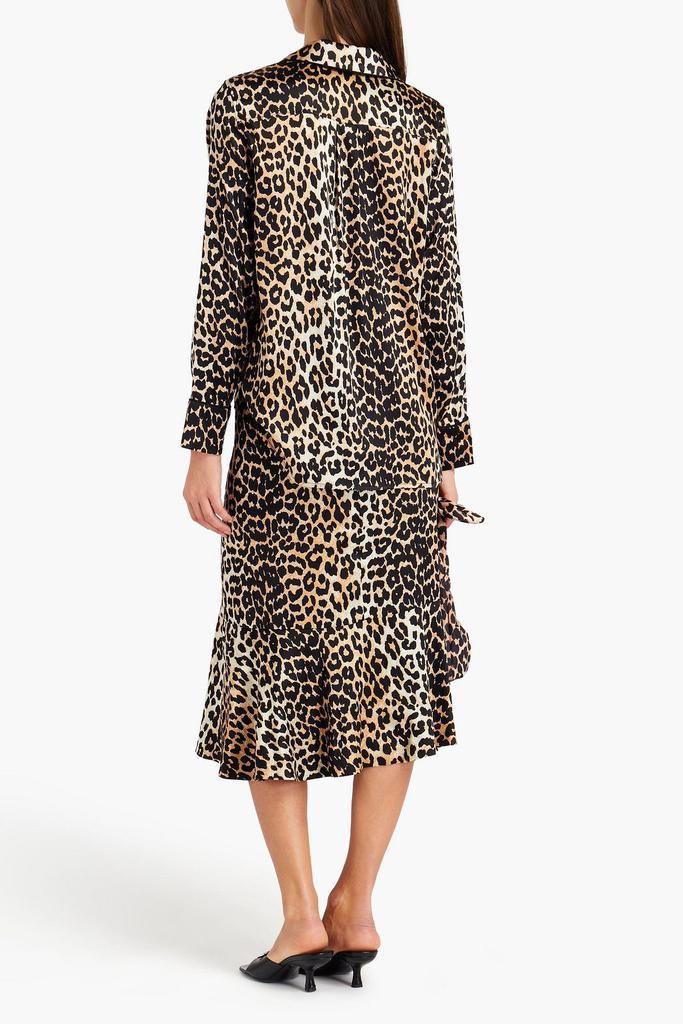 商品Ganni|Leopard-print stretch-silk satin blouse,价格¥1503,第5张图片详细描述