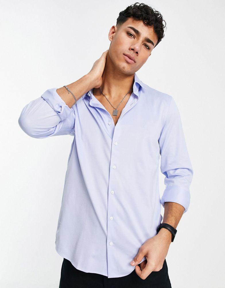 商品Calvin Klein|Calvin Klein slim shirt in blue,价格¥588,第1张图片