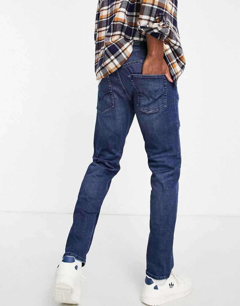 商品Jack & Jones|Jack & Jones Intelligence Mike straight fit jeans in super stretch midwash blue,价格¥298,第4张图片详细描述