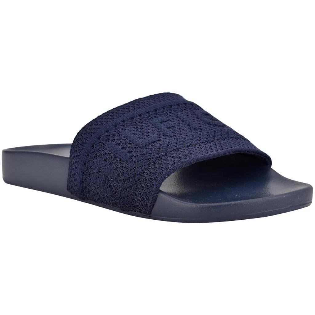 商品Tommy Hilfiger|Tommy Hilfiger Womens Dollop Fabric Logo Pool Slides,价格¥116,第2张图片详细描述