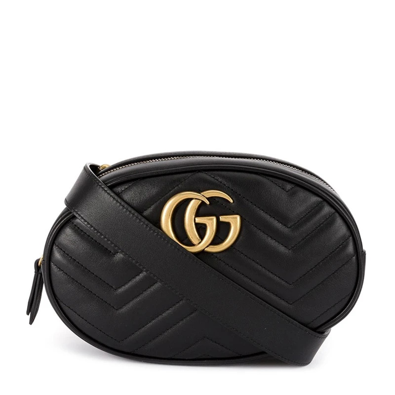 商品[国内直发] Gucci|GUCCI 黑色女士腰包 491294-DSVRT-1000,价格¥10612,第1张图片