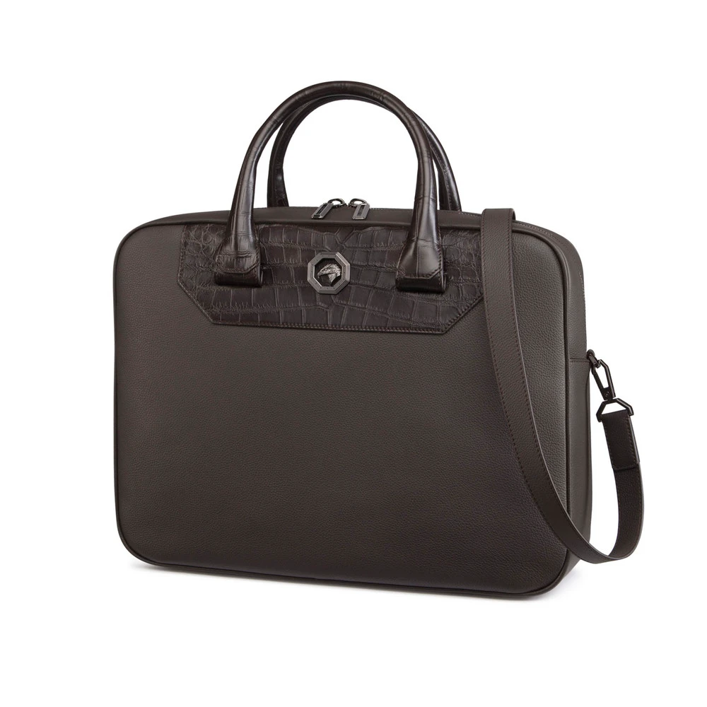 【预售】 史蒂芬 25春夏 男士 公文包 Calfskin and matted crocodile business bag ND225R5TU-MRCS.M019  商品