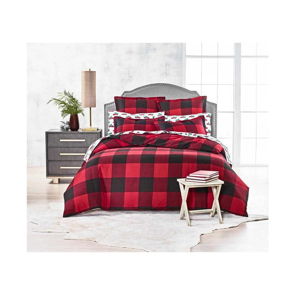 商品Martha Stewart|Buffalo Plaid Holiday Flannel Comforter, King, Created For Macy's,价格¥387,第2张图片详细描述