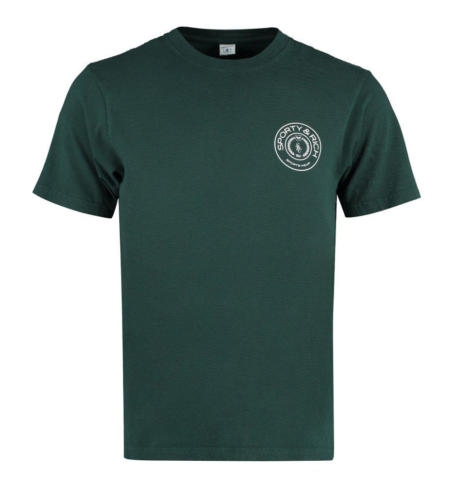 Sporty & Rich Logo Printed Crewneck T-Shirt商品第1张图片规格展示