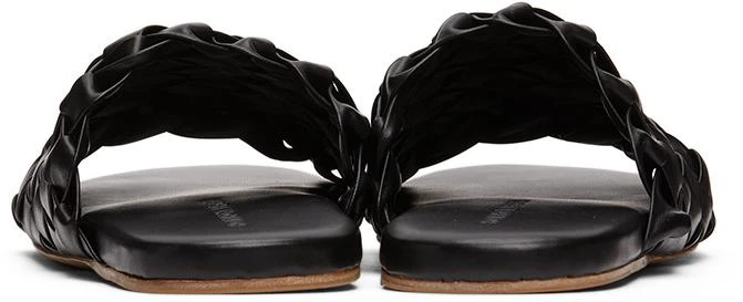 商品Bottega Veneta|Black Intrecciato Slides,价格¥6516,第4张图片详细描述