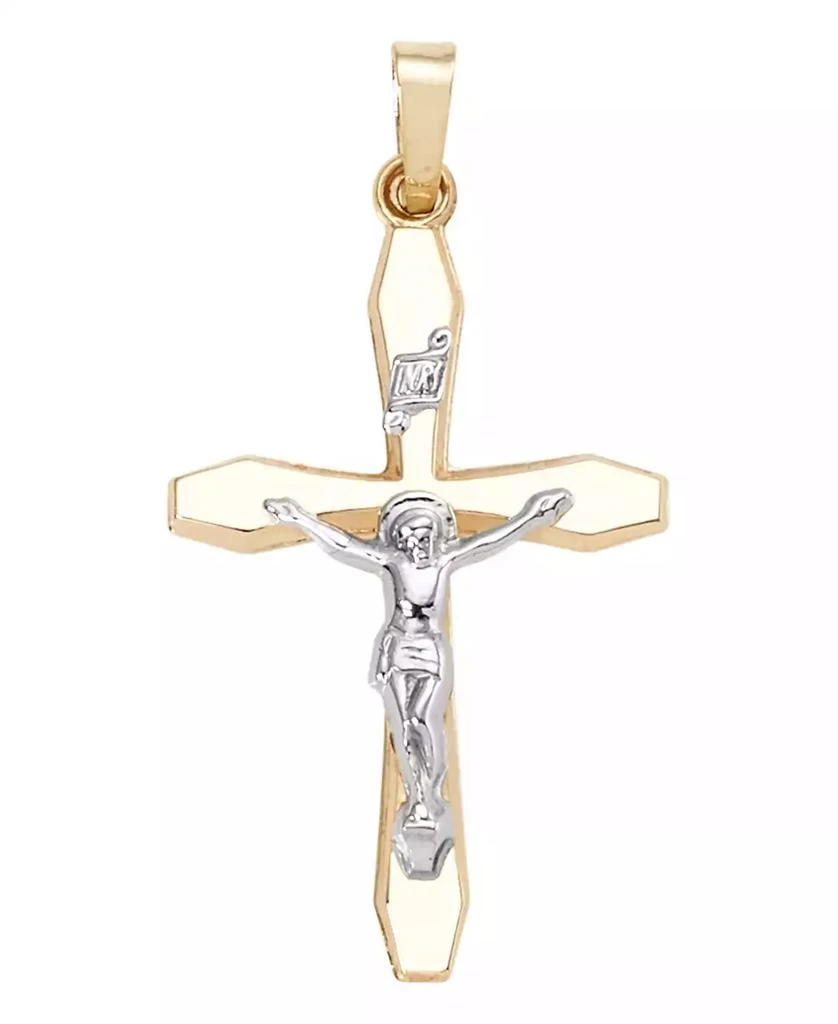 商品Macy's|Crucifix Cross Pendant in 14k Yellow and White Gold,价格¥1764,第1张图片