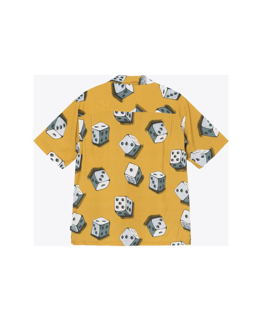 Dice Pattern Shirt Yellow Viscose Shirt With Dice Pattern Print - Dice Pattern Shirt商品第2张图片规格展示