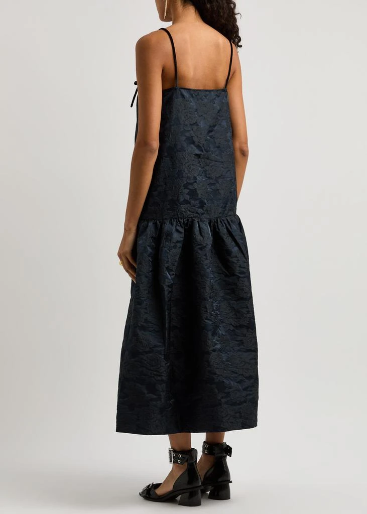 商品Ganni|Floral-jacquard satin midi dress,价格¥1545,第3张图片详细描述