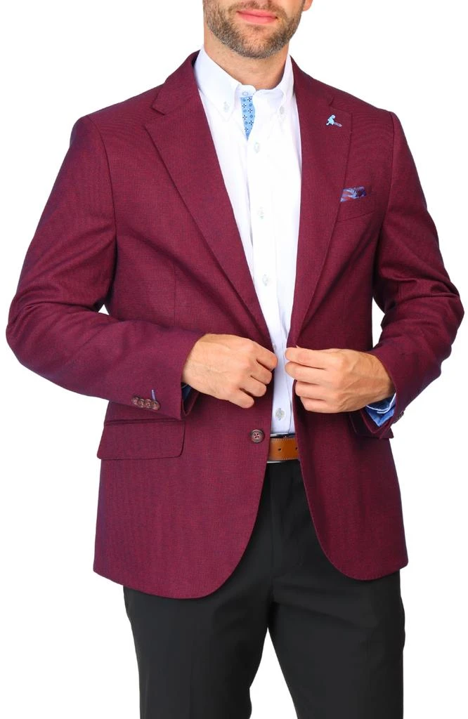 商品TailorByrd|Burgundy Tonal Dobby Sport Coat,价格¥1045,第2张图片详细描述