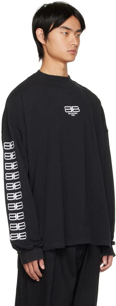 商品Balenciaga|Black BB Paris Icon Long Sleeve T-Shirt,价格¥8711,第2张图片详细描述