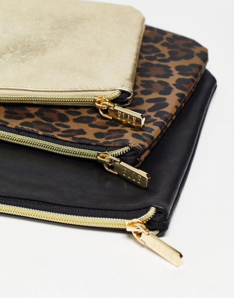 商品Elle|Elle trio logo cosmetics make up bags in multi,价格¥246,第2张图片详细描述