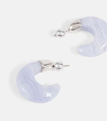 商品Sophie Buhai|Donut sterling silver and chalcedony hoop earrings,价格¥2561,第4张图片详细描述